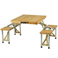 Wooden Picnic Table with Seats